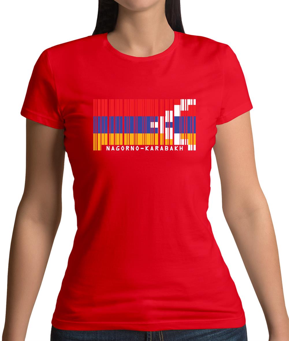 Nagorno-Karabakh Barcode Style Flag Womens T-Shirt