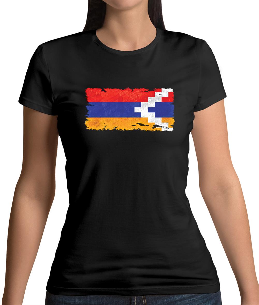 Nagorno-Karabakh Grunge Style Flag Womens T-Shirt
