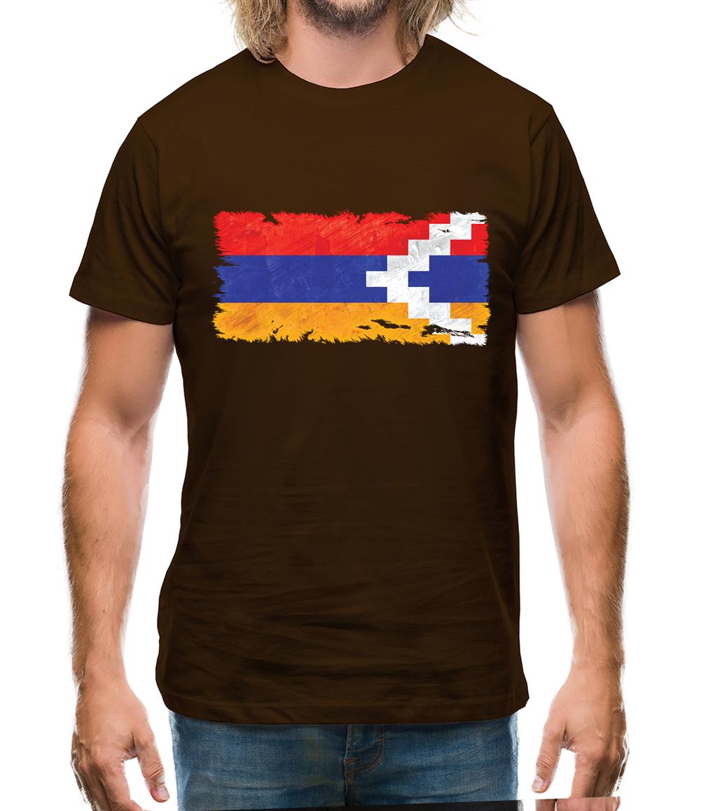 Nagorno-Karabakh Grunge Style Flag Mens T-Shirt