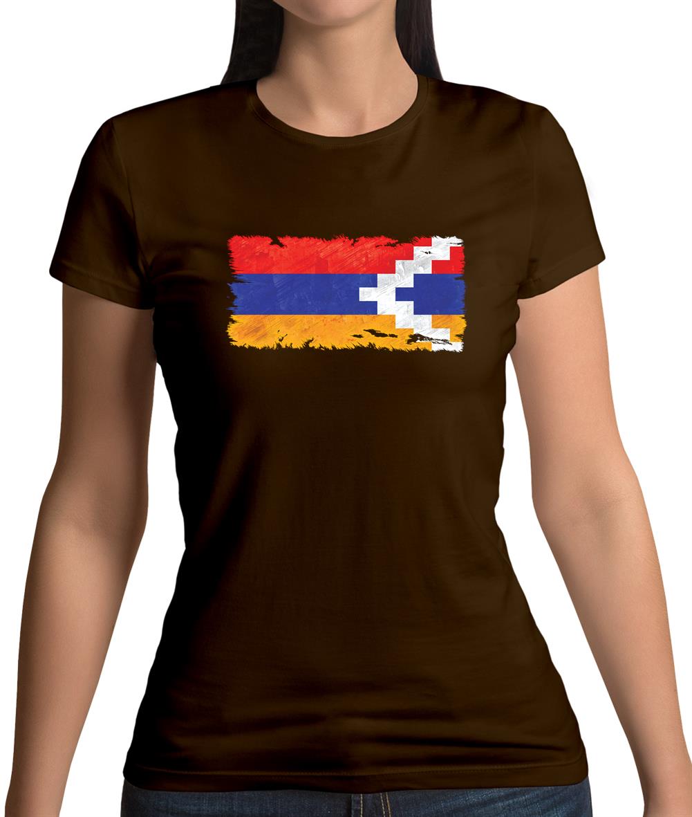 Nagorno-Karabakh Grunge Style Flag Womens T-Shirt