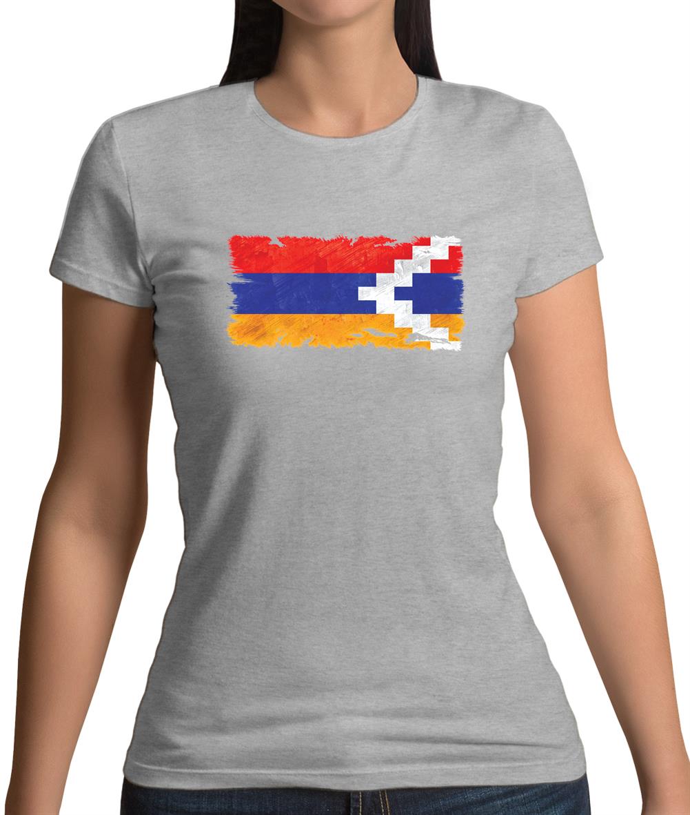 Nagorno-Karabakh Grunge Style Flag Womens T-Shirt