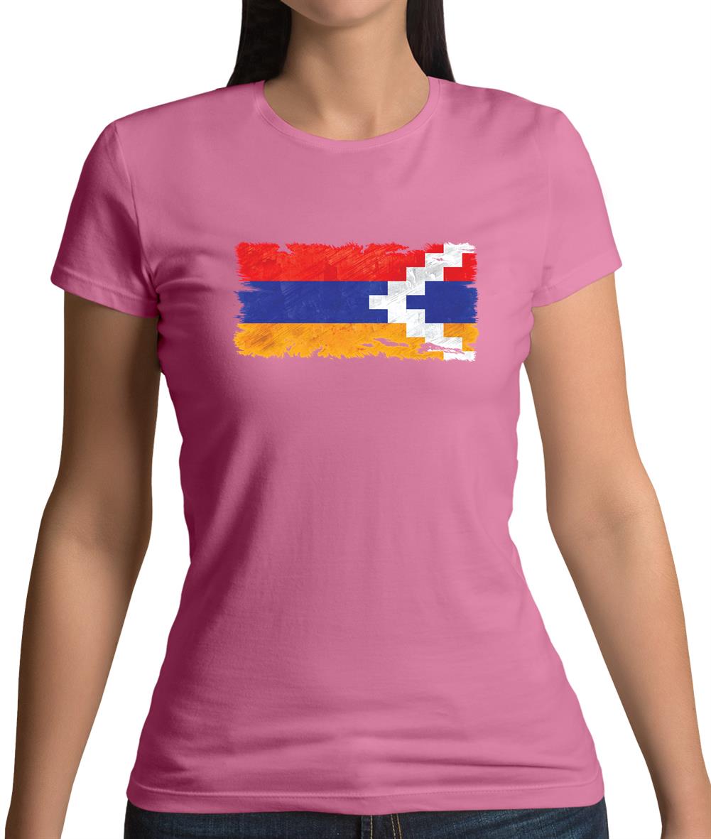 Nagorno-Karabakh Grunge Style Flag Womens T-Shirt