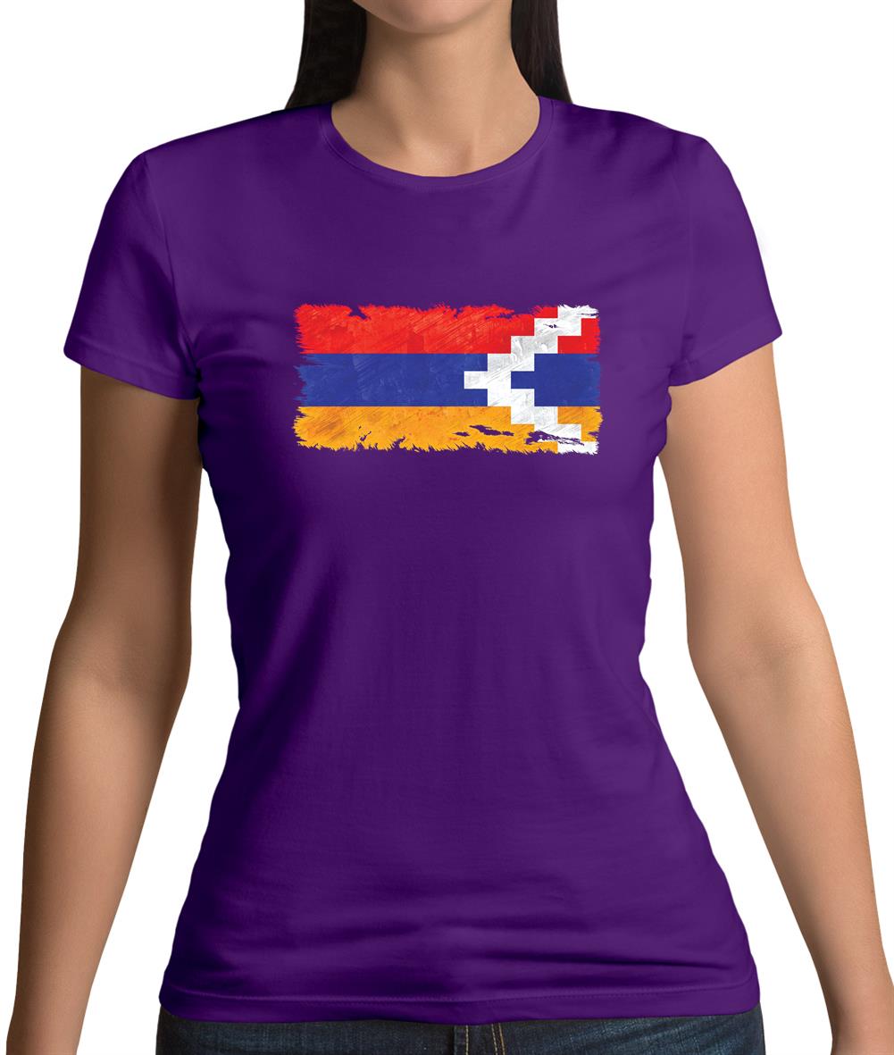 Nagorno-Karabakh Grunge Style Flag Womens T-Shirt