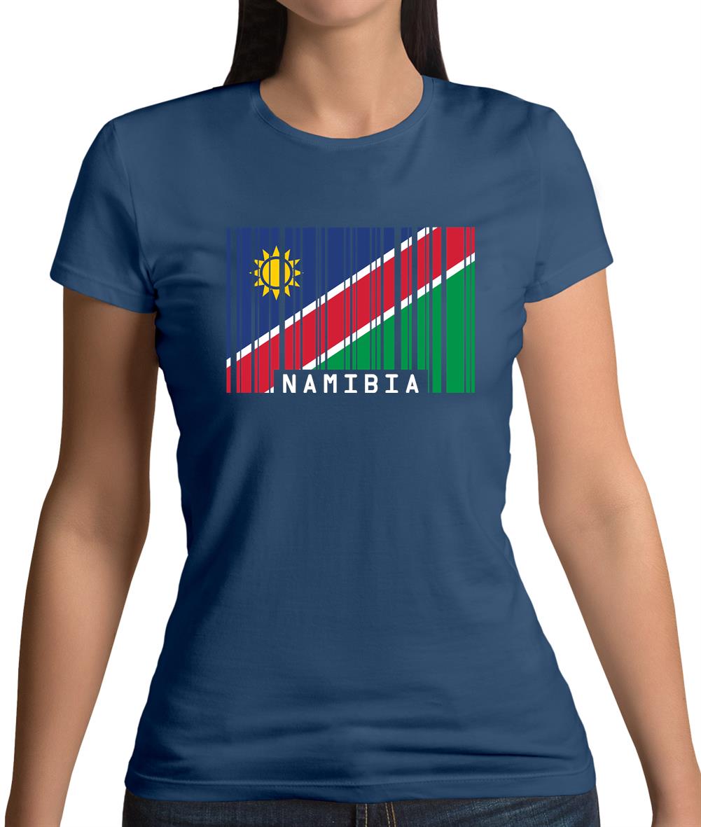 Namibia Barcode Style Flag Womens T-Shirt