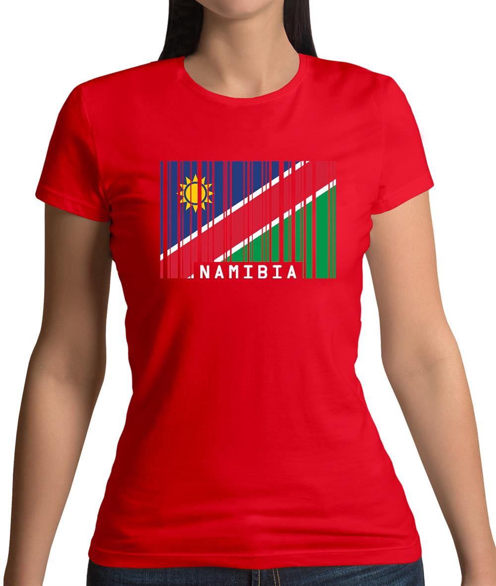 Namibia Barcode Style Flag Womens T-Shirt