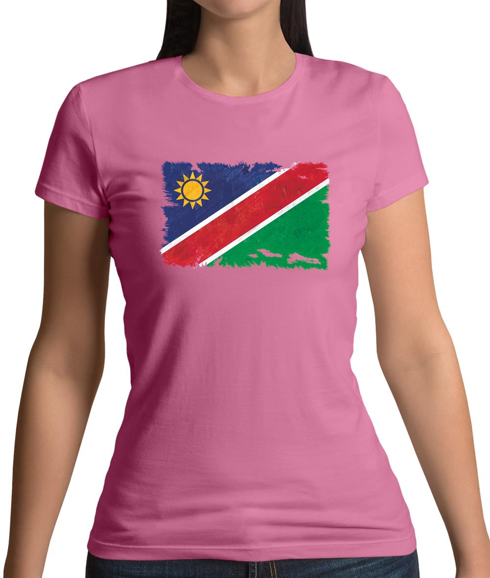 Namibia Grunge Style Flag Womens T-Shirt