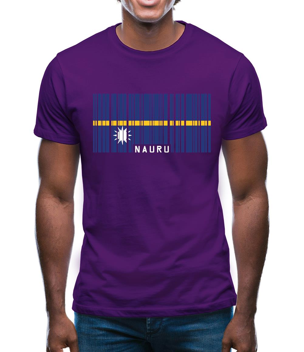 Nauru Barcode Style Flag Mens T-Shirt