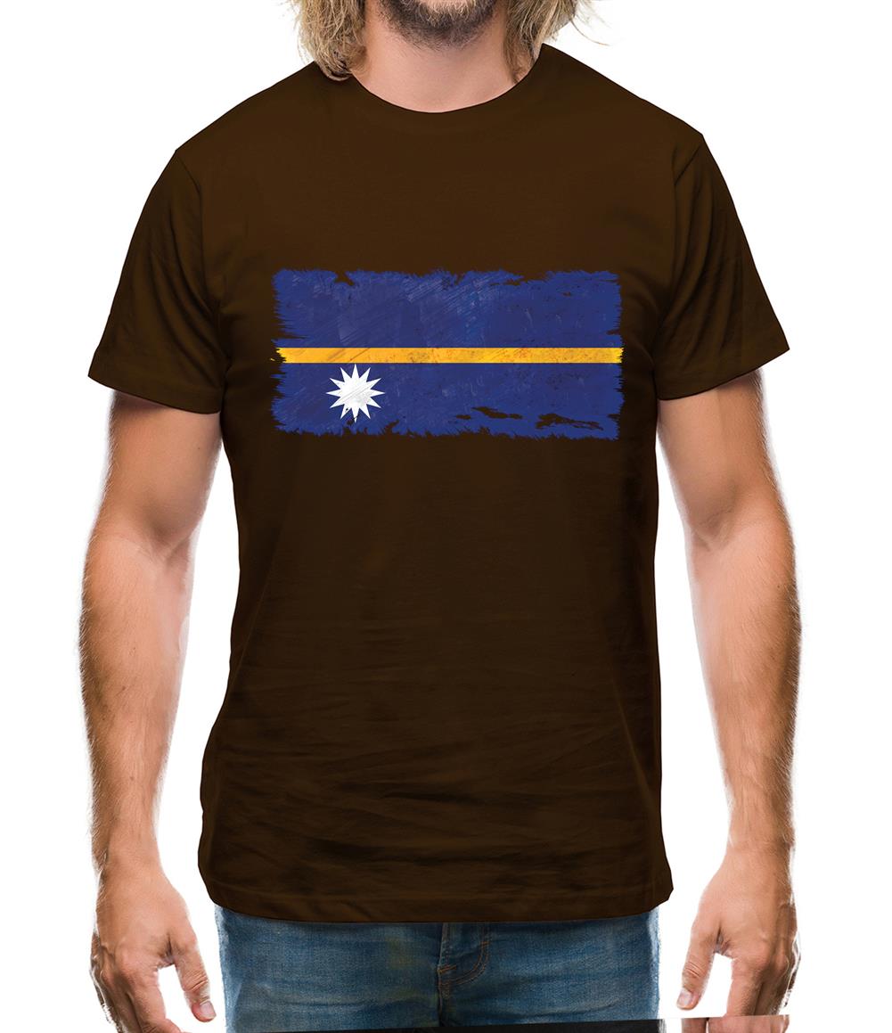 Nauru Grunge Style Flag Mens T-Shirt