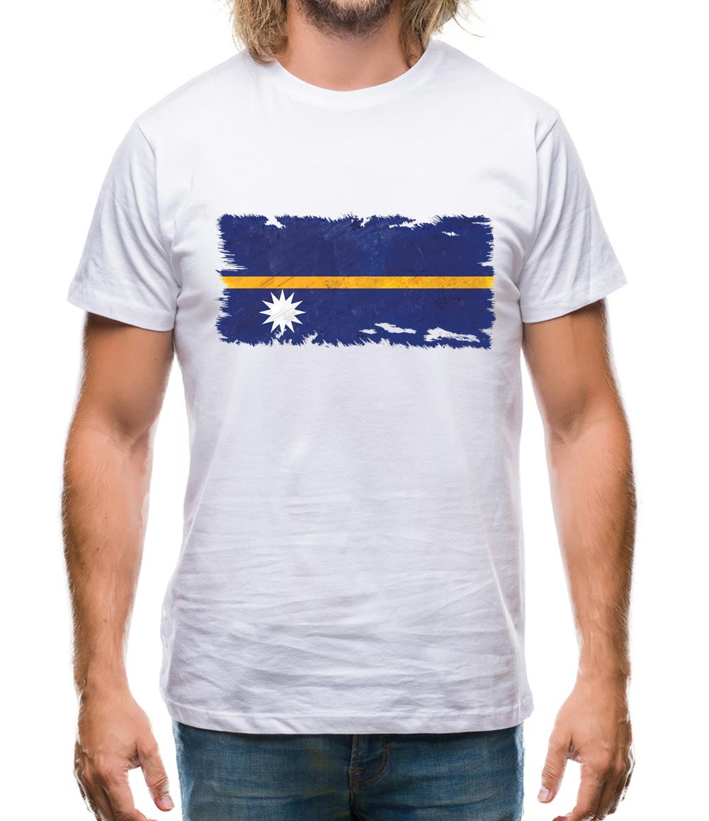 Nauru Grunge Style Flag Mens T-Shirt