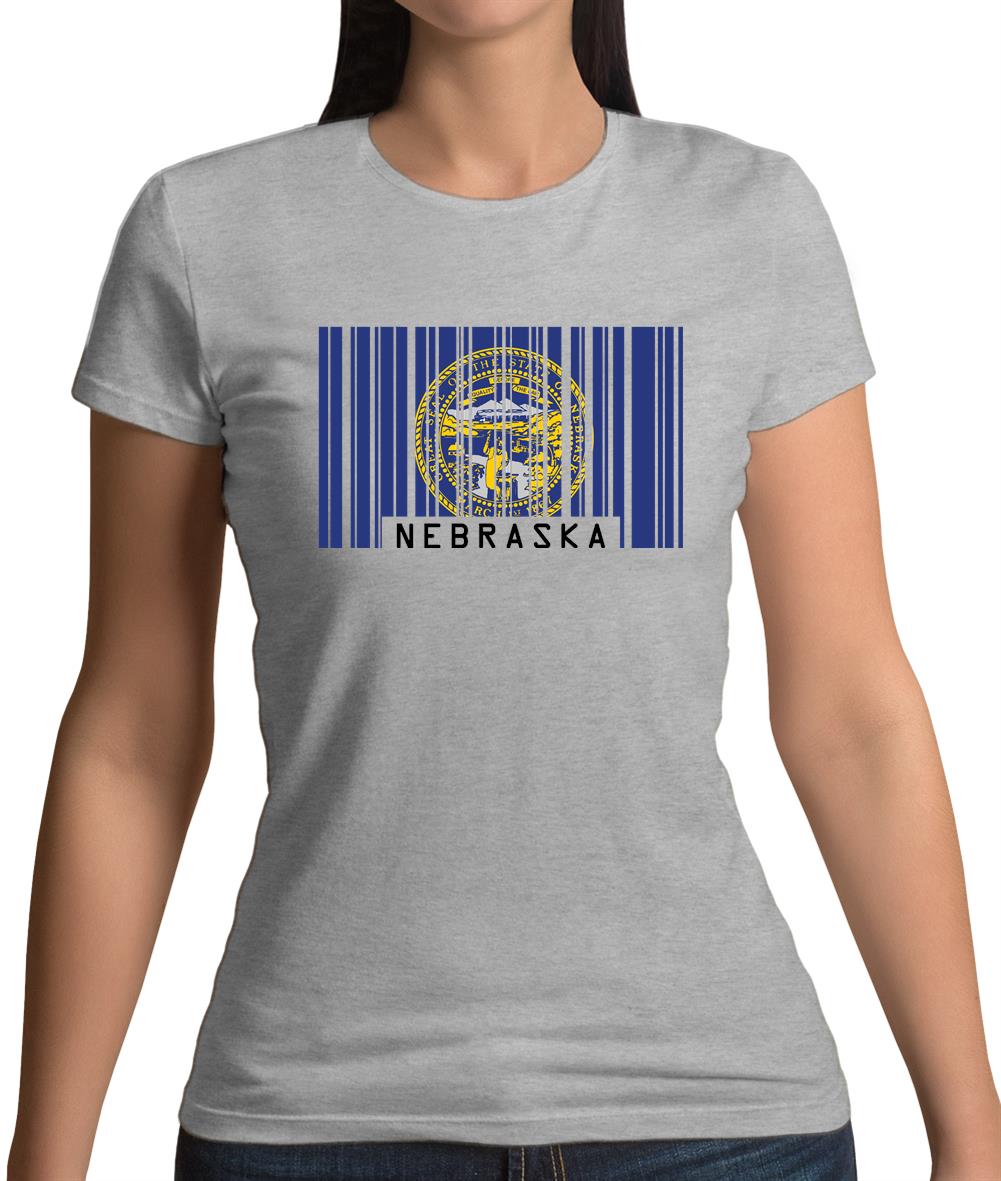 Nebraska Barcode Style Flag Womens T-Shirt
