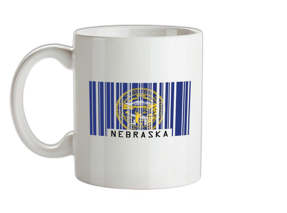 Nebraska Barcode Style Flag Ceramic Mug