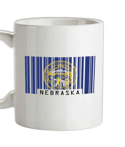 Nebraska Barcode Style Flag Ceramic Mug