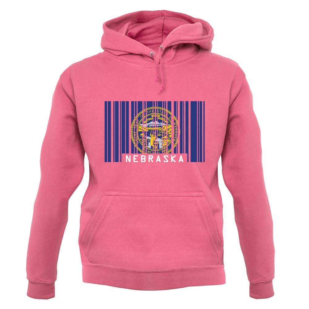 Nebraska Barcode Style Flag unisex hoodie