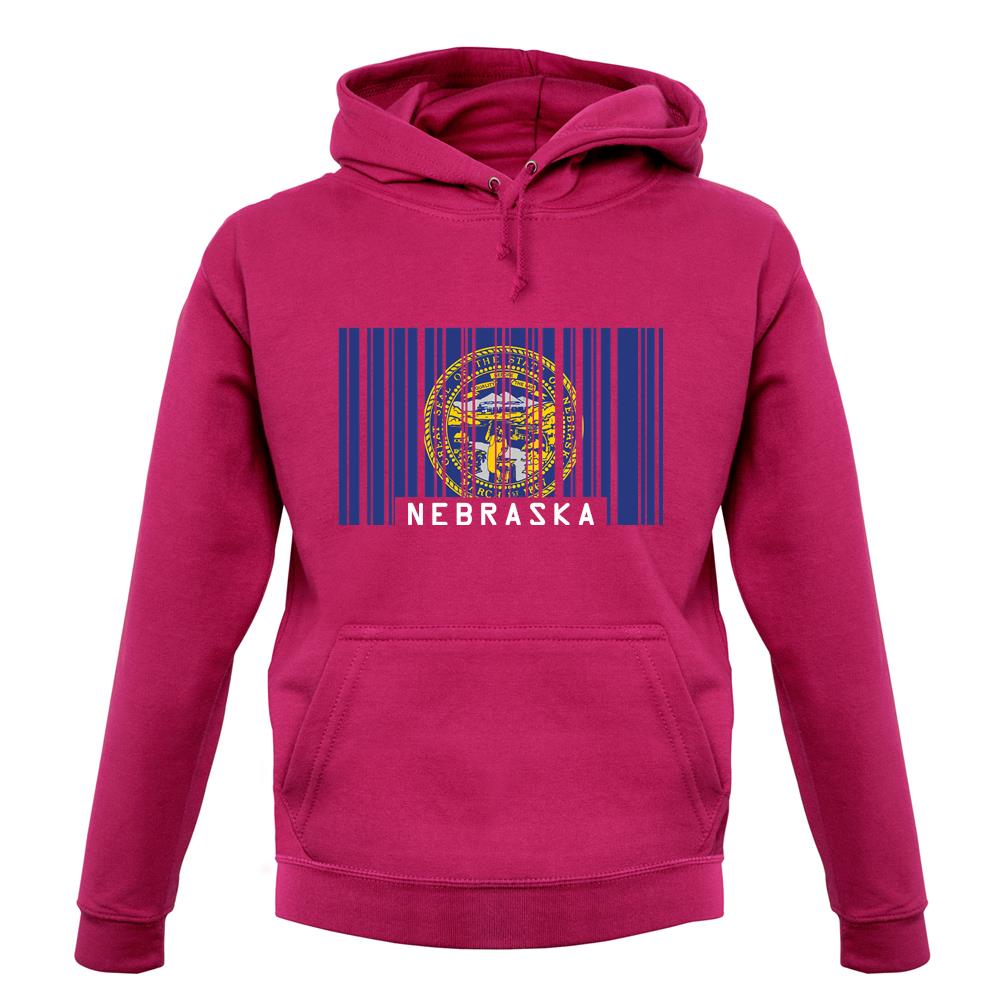 Nebraska Barcode Style Flag unisex hoodie