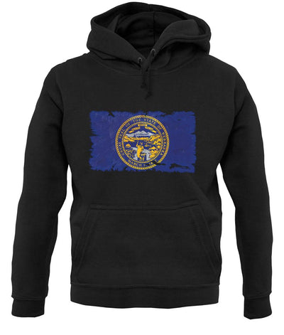 Nebraska Grunge Style Flag unisex hoodie