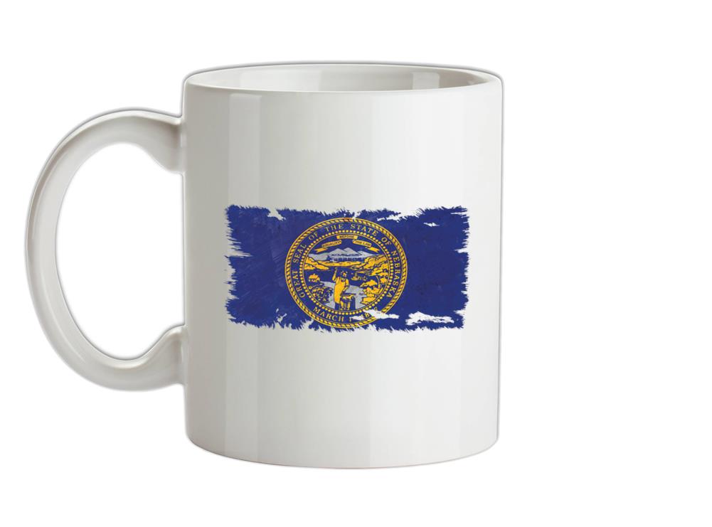 Nebraska Grunge Style Flag Ceramic Mug
