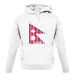 Nepal Barcode Style Flag unisex hoodie