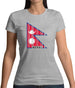 Nepal Barcode Style Flag Womens T-Shirt