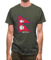 Nepal Barcode Style Flag Mens T-Shirt