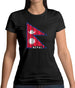 Nepal Barcode Style Flag Womens T-Shirt