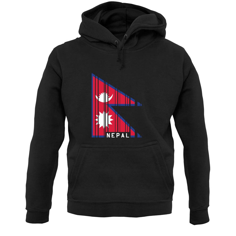 Nepal Barcode Style Flag Unisex Hoodie