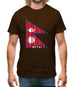 Nepal Barcode Style Flag Mens T-Shirt