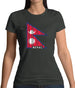 Nepal Barcode Style Flag Womens T-Shirt