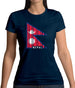 Nepal Barcode Style Flag Womens T-Shirt