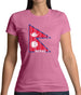 Nepal Barcode Style Flag Womens T-Shirt