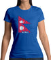 Nepal Barcode Style Flag Womens T-Shirt