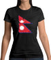 Nepal Grunge Style Flag Womens T-Shirt