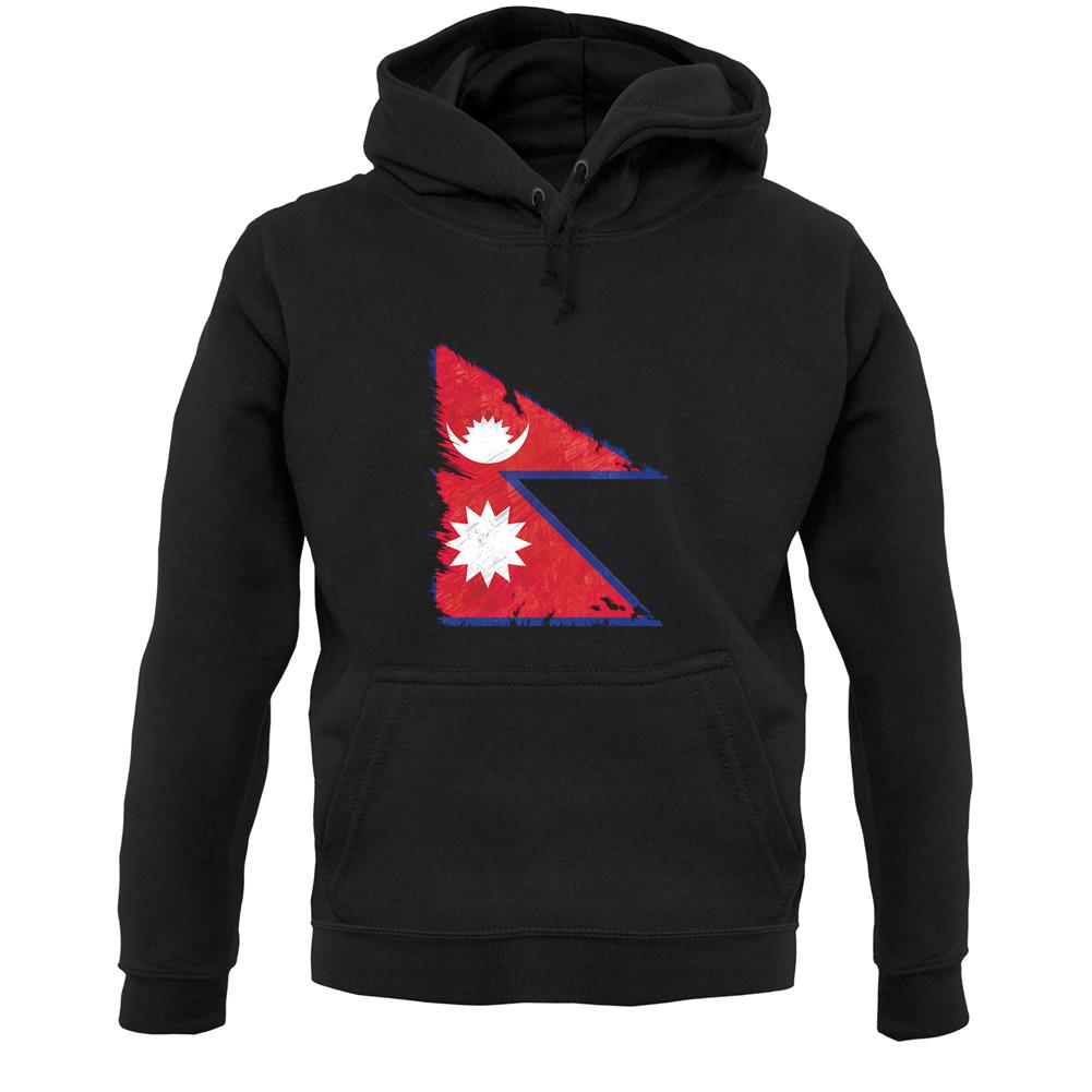 Nepal Grunge Style Flag Unisex Hoodie