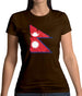 Nepal Grunge Style Flag Womens T-Shirt
