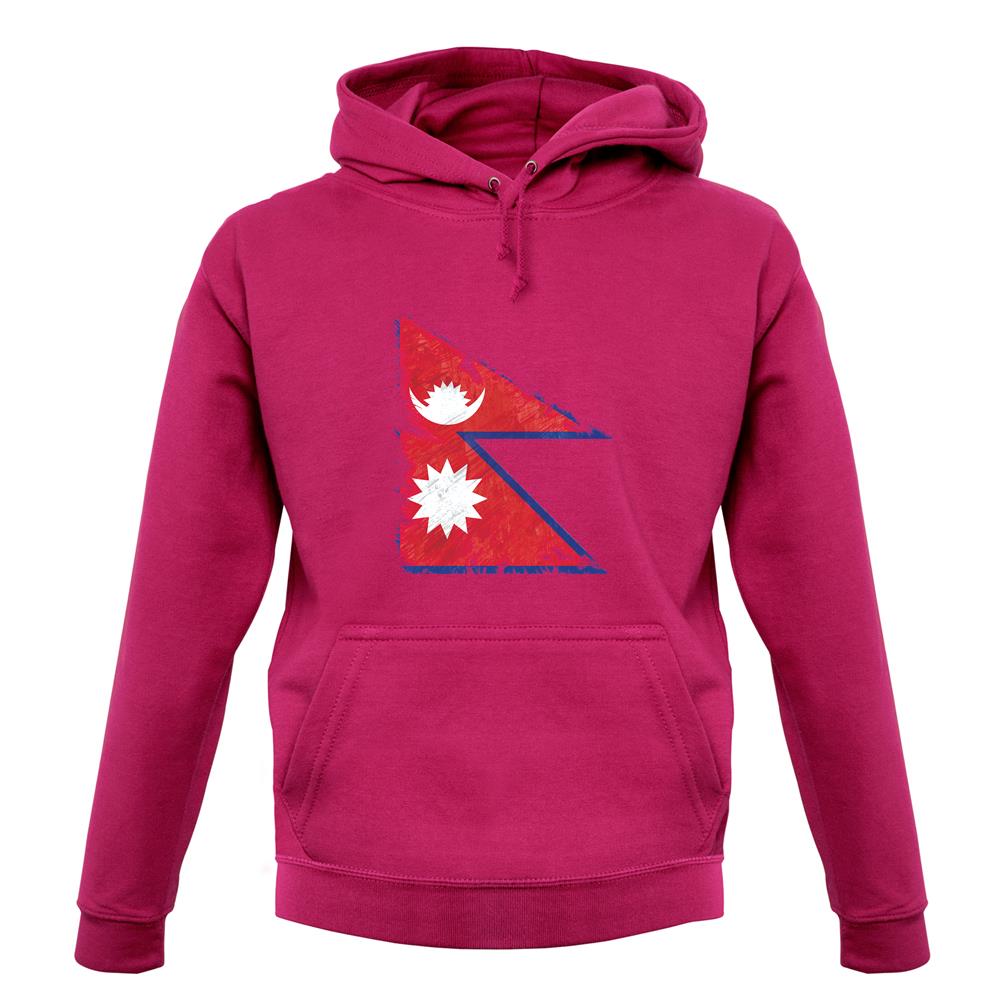 Nepal Grunge Style Flag unisex hoodie
