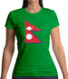 Nepal Grunge Style Flag Womens T-Shirt