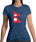 Nepal Grunge Style Flag Womens T-Shirt