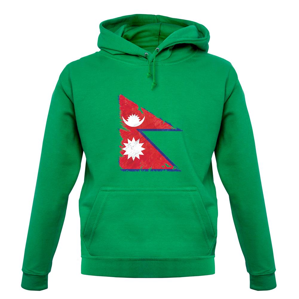 Nepal Grunge Style Flag unisex hoodie