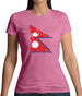 Nepal Grunge Style Flag Womens T-Shirt