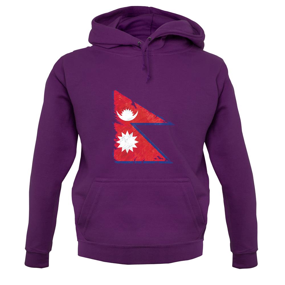 Nepal Grunge Style Flag unisex hoodie