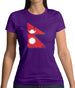 Nepal Grunge Style Flag Womens T-Shirt