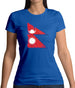 Nepal Grunge Style Flag Womens T-Shirt