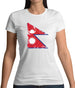 Nepal Grunge Style Flag Womens T-Shirt