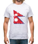 Nepal Grunge Style Flag Mens T-Shirt