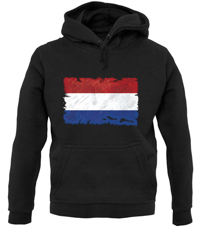Netherlands Grunge Style Flag unisex hoodie