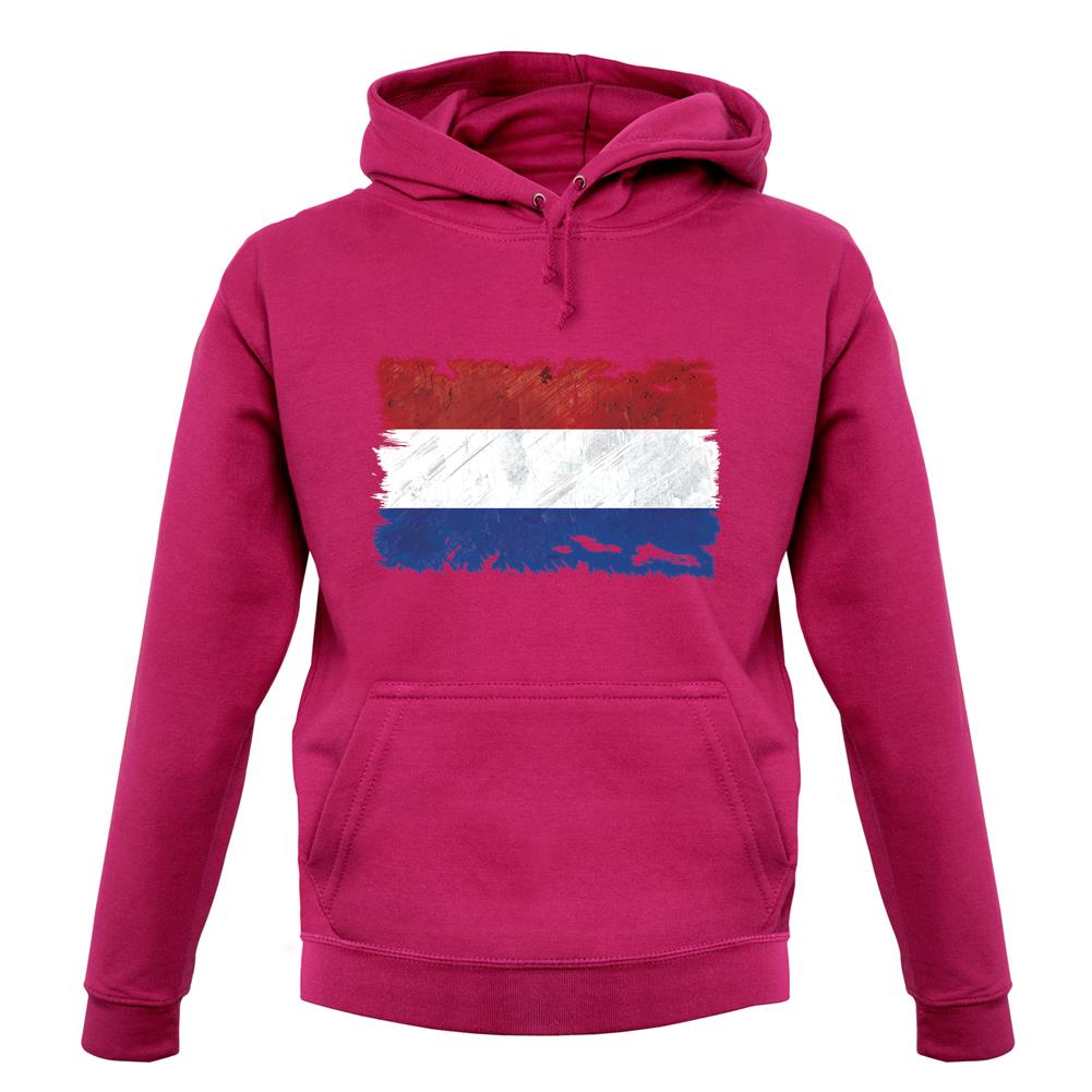 Netherlands Grunge Style Flag unisex hoodie