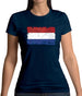 Netherlands Grunge Style Flag Womens T-Shirt