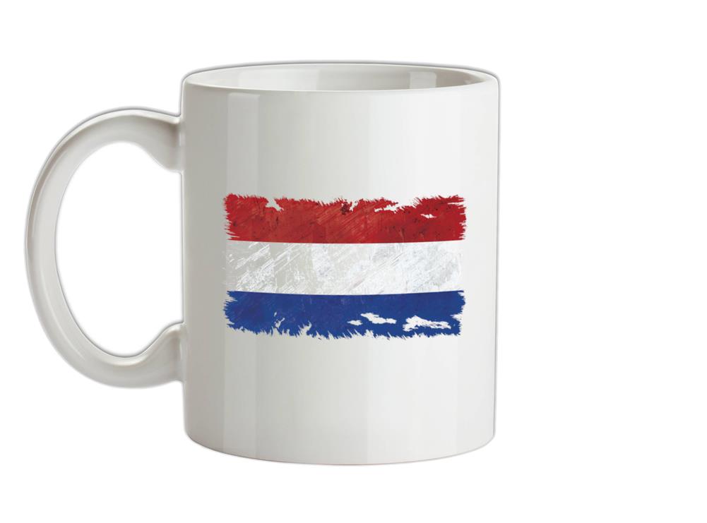 Netherlands Grunge Style Flag Ceramic Mug