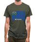 Nevada Barcode Style Flag Mens T-Shirt