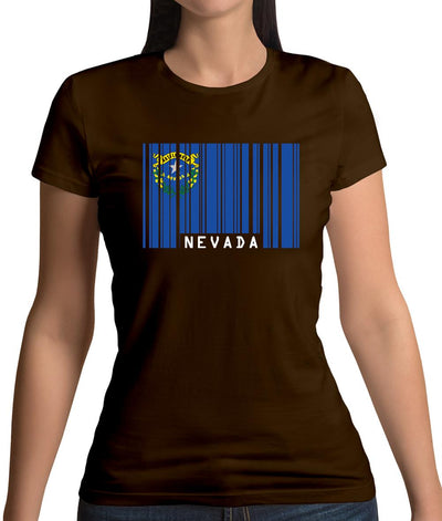 Nevada Barcode Style Flag Womens T-Shirt