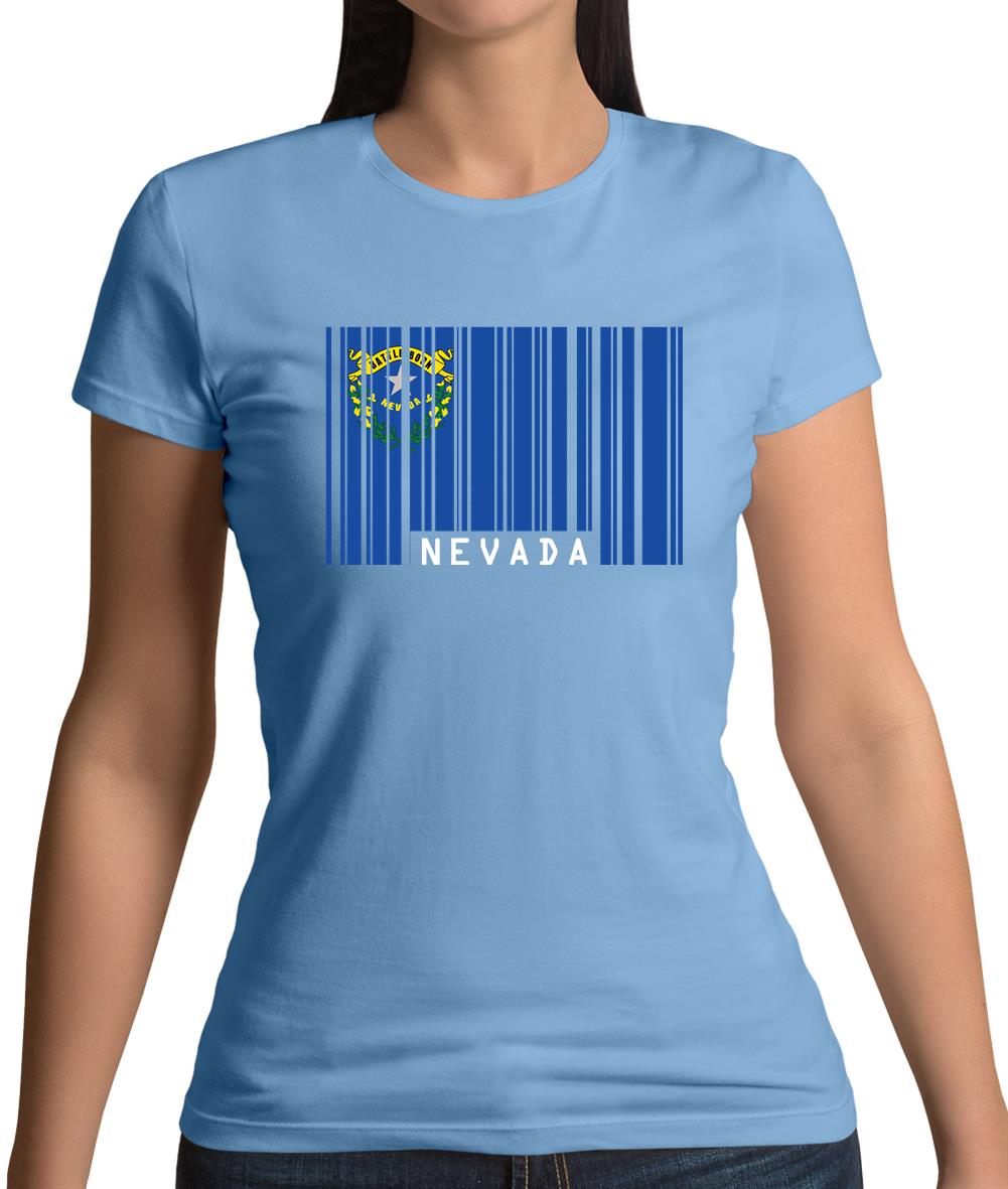 Nevada Barcode Style Flag Womens T-Shirt